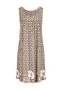 SIEH AN! - Jersey-Kleid - taupe-weiß-bedruckt