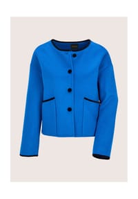 MADELEINE - Trendige Kurzjacke mit Kontrastdetails - royalblau / schwarz