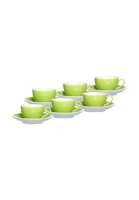 Ritzenhoff & Breker Kaffeetassen mit Untertassen Doppio 200 ml 6er Set - DOPPIO - gelb