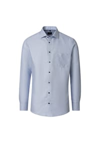VENTI - Herren Businesshemd Langarm Print Modern Fit - Hellblau