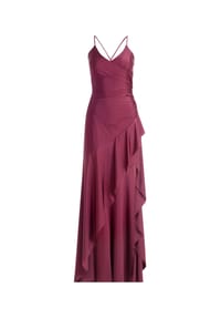 Vera Mont - Abendkleid mit Volant - Prune Wine