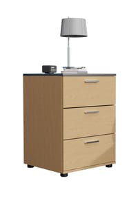 VCM. - Nachtschrank | Beistelltisch | Nachttisch | Maße ca. H. 59 x B. 46 x T. 42 cm - Testalo - Honig-Eiche / Anthrazit