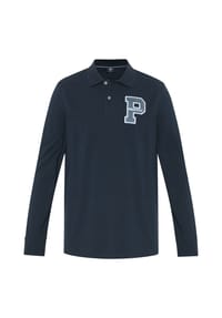 POLO SYLT - Polo mit langen Ärmeln und Label-Akzent - 19-4010 Total Eclipse