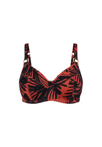 TRIUMPH - Bügel-Bikini-Oberteil Summer Palm, breite Träger, für Damen - BROWN - DARK COMBI