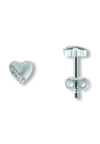 ONE ELEMENT - Zirkonia Herz Ohrringe Ohrstecker aus 925 Silber - silber