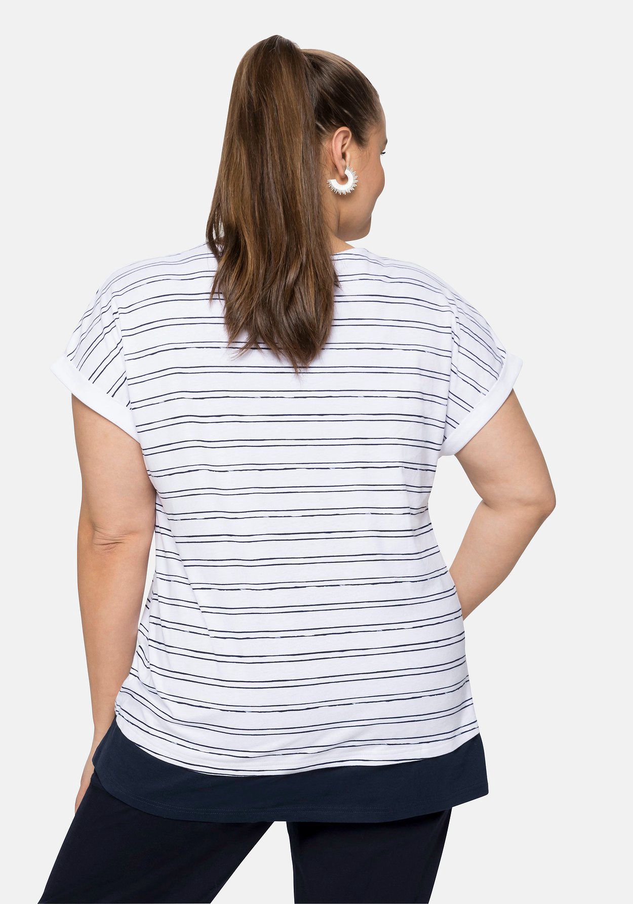 sheego Shirt im Lagenlook, aus reiner Baumwolle | GALERIA
