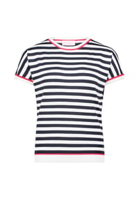 BETTY BARCLAY - Strickpullover mit Streifen - Patch Dark Blue/Red