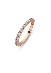 Fiocco JEWELRY - Trinity Ring Zirkonia weiß Brillantschliff , 925 Sterling Silber - gelbgold