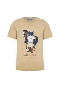CAT by manii'ta lacitta - Beiges T-Shirt mit Katzenmotiv - beige
