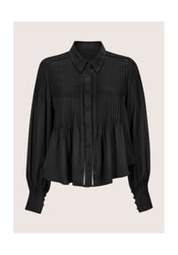 MADELEINE - Elegante Viskosebluse mit Knopfleiste - schwarz