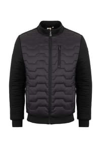 ROADSIGN® australia - Herren Hybrid-Jacke Hiker aus Materialmix, gepolsterte Vorder- und Rückseite, Reißverschlusstasche auf der Brust - black
