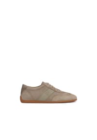 kazar - Halbschuhe aus Wildleder in Taupe mit Ledereinsatz an der Ferse - Taupe
