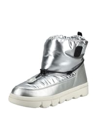 GEOX - Lederimitat/Nylon Stiefelette - Silber/Schwarz