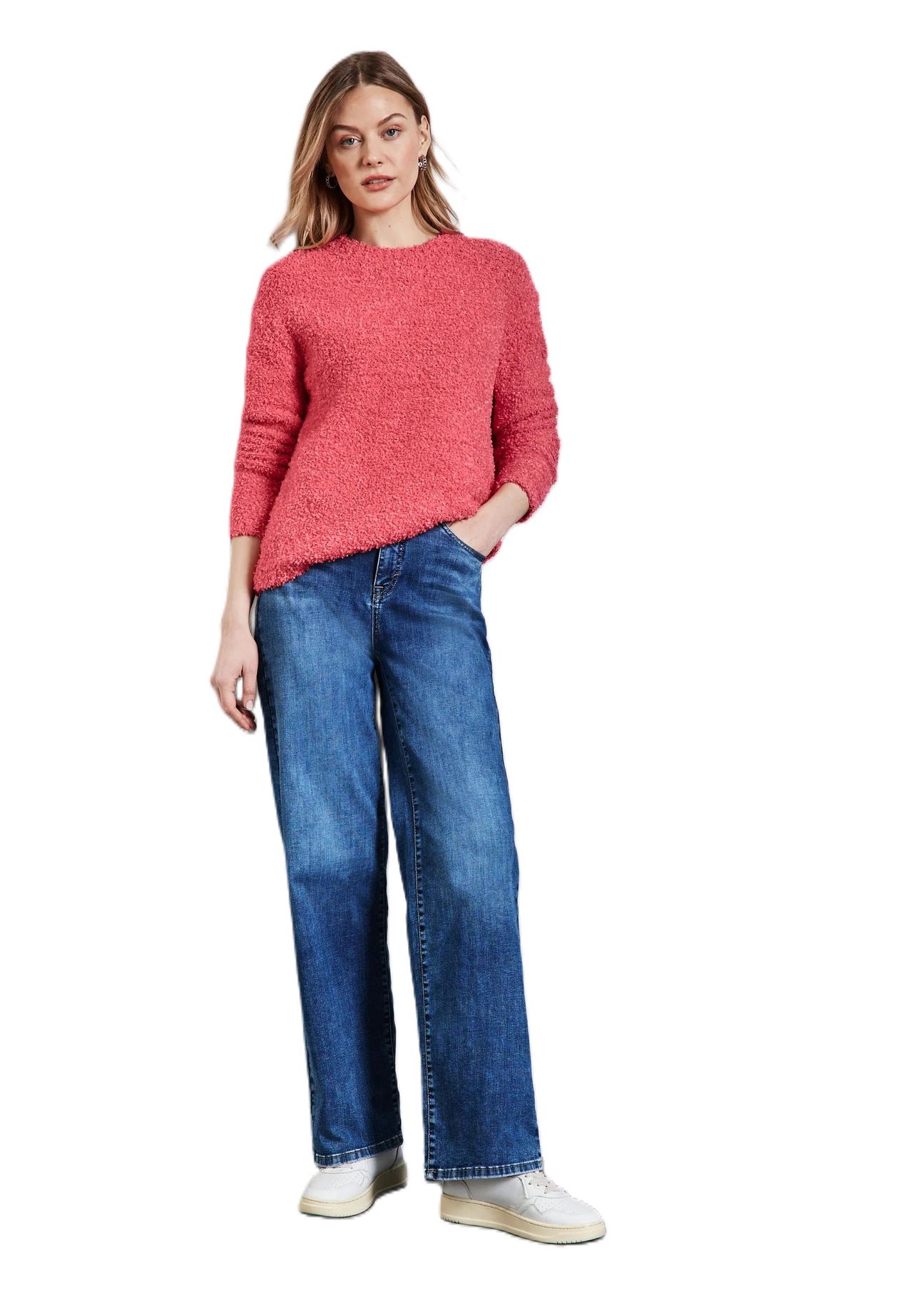 Street One Pullover, Rundhals, FüR Damen, Orange, 42