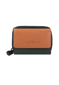 GREEN BURRY - Nappa Nappa Geldbörse RFID Schutz Leder 11 cm - black-tan