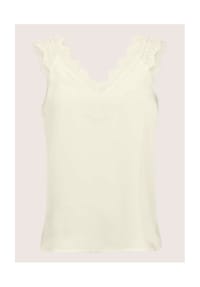 MADELEINE - Satin-Top mit Spitze - schwarz
