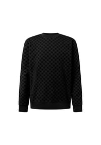 JOOP! - Herren Sweatshirt - Kaurelio, Rundhals, Cornflower-Allover, Baumwoll-Stretch - Schwarz