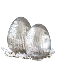 LOBERON Osterei 2er Set Duvera silber - Osterdeko - silber