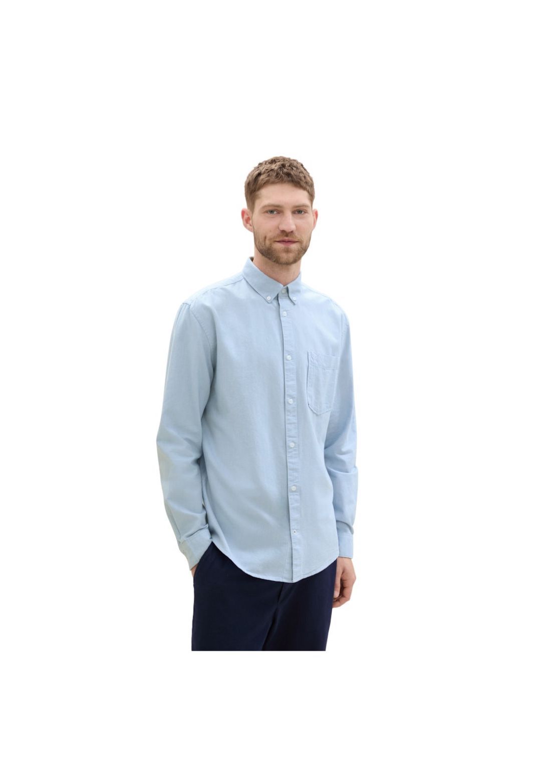 Tom Tailor Freizeithemd, Regular Fit, Langarm, Button-Down-Kragen, FüR Herren, Blau, XL