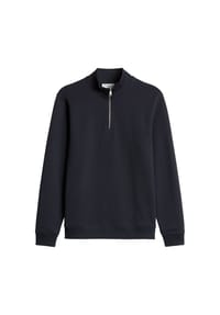 Marc O'Polo DENIM - Herren Troyer-Sweatshirt - Sweat Troyer, Stehkragen, Bio-Baumwolle, Regular Fit - Dunkelblau
