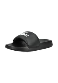 LACOSTE - Lederimitat Pantoletten SERVE SLIDE SERVE SLIDE - Schwarz/Weiß