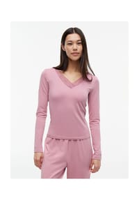 TOMMY HILFIGER - Schlafanzug-Oberteil Modal Lace, V-Ausschnitt, für Damen - BDS BLACK