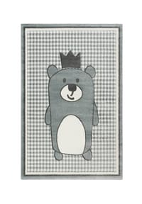 ESPRIT - Kinderteppich Henry - Bärenmotiv mit Krone & Karos - beige beige