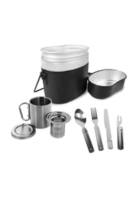 normani® - Kochgeschirr „Pennsylvania“, Tasse „Wisconsin“, Besteck „Kalifornien“ und Tessieb „Delaware“ - Blau