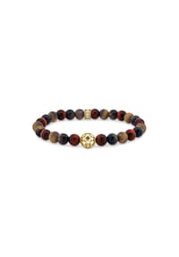 Thomas Sabo Rebel Wolf - Beads-Armband aus Tigerauge - gelbgoldfarben