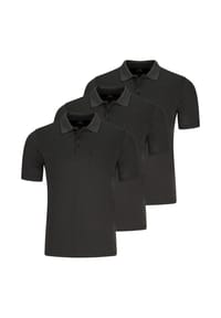 RAGMAN - Poloshirt 3er Pack Basic - Anthrazit