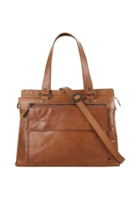 SPIKES & SPARROW® - Shopper LAPTOP SHOULDERBAG Echt Leder - cognac