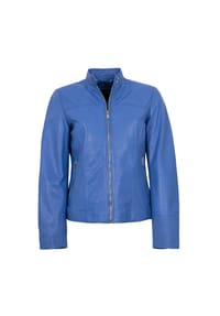JILANI - Damen Lederjacke Lammnappa blau - blau