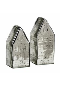 LOBERON Deko-Haus 2er Set Langridge antiksilber - Dekorationsobjekte - antiksilber