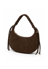collezione alessandro® - Schultertasche Siena aus italienischem Wildleder - braun