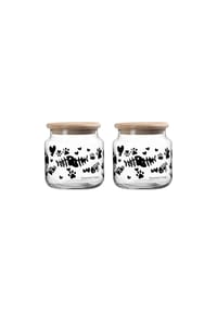 RitzenhoffAndBreker Leckerli-Dosen mit Deckel Mika Cat ø 10 cm 2er Set transparent - MIKA - transparent