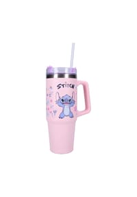 Disney - Lilo & Stitch Trinkflasche 900ml – Kinder Flasche mit Henkel, rosa - Rosa 24x13x9 cm