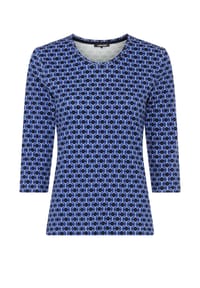 olsen - Shirt mit Allover-Dessin und 3/4-Ärmeln - Cobalt