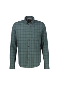 LERROS - Herrenhemd aus Baumwolle im zeitlosen Karo-Design - CEDAR GREEN