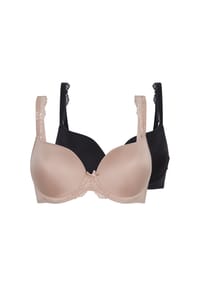LINGADORE® - T-Shirt BH 2-Pack DAILY - Schwarz/ Elfenbein