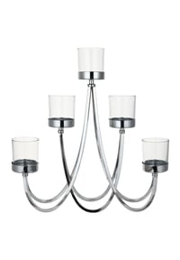 Goebel Kerzenhalter Kerzenleuchter silber mit Klarglas - Accessoires - Silber