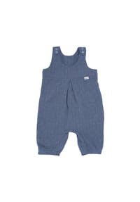 maximo® - GOTS BABY BOY-Overall, 3/4 Länge, Musselinstoff - altindigo-weiß-streifen