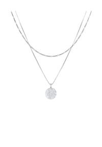 KUZZOÍ - Halskette Herren Layer Figaro Venezianer Plättchen 925 Silber - Gold
