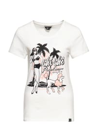 QUEEN KEROSIN - Print-Shirt mit vintage Front Print Chi Chi Beach Poodle - pink