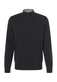 GALERIA - Seide-Cashmere-Troyer, Kontrast-Kragen, für Herren - 2 ANTHRA 75478