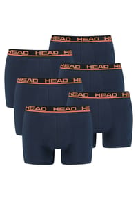 HEAD® - Herren Boxershort, 6er Pack - Basic, Baumwoll Stretch, einfarbig - Anthrazit/Gelb