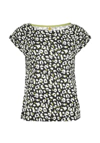 ROADSIGN® australia - Damen T-Shirt AOP Leo mit Allover-Print und Kimonoärmeln - grün/schwarz/weiss