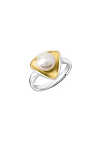 VANDENBERG - Damen Ring, 925er Silber mit Süßwasser-Zuchtperle - BICOLOR