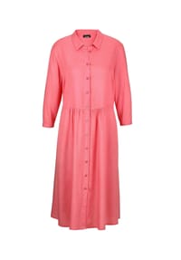 GOLDNER - Kurzgröße:  Midi Hemdkleid mit Knopfleiste - koralle