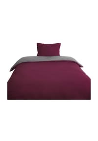 COFI - Microfaser Wende-Bettwäsche für Einzel- und Doppelbett - Anthrazit-Bordeaux 135 x 200 cm