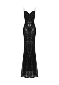 MODA MINX - Abendkleid Gabrielle mit bodenlangem Schnitt - black